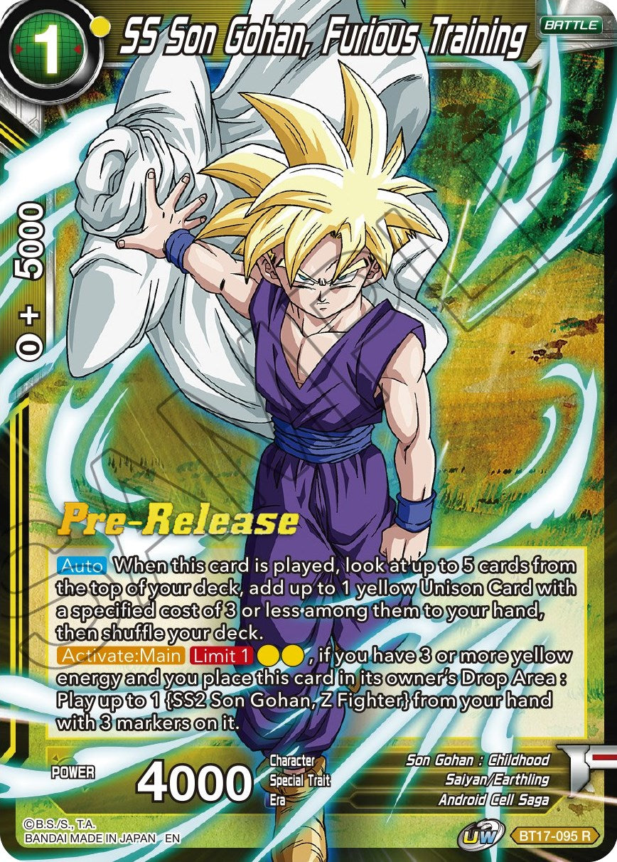 SS Son Gohan, Furious Training (BT17-095) [Ultimate Squad Prerelease Promos] | Total Play