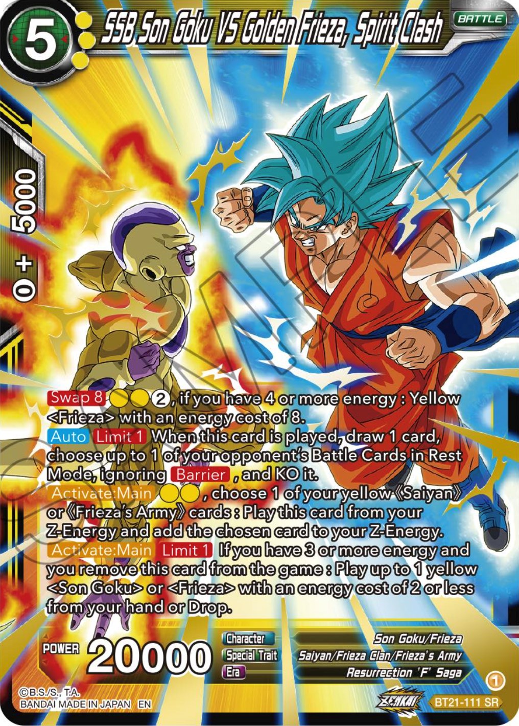 SSB Son Goku VS Golden Frieza, Spirit Clash (BT21-111) [Wild Resurgence] | Total Play