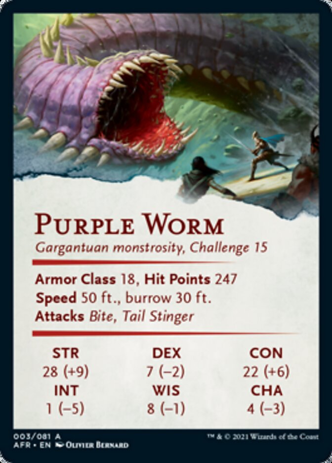Purple Worm Art Card [Dungeons & Dragons: Adventures in the Forgotten Realms Art Series] | Total Play