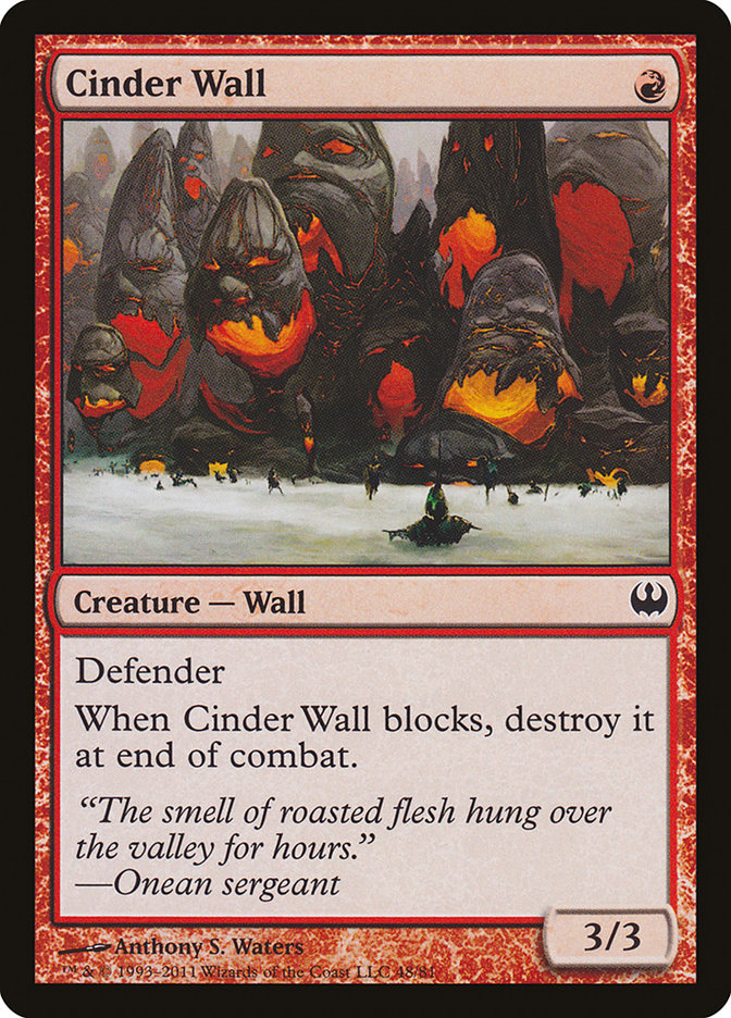 Cinder Wall [Duel Decks: Knights vs. Dragons] | Total Play