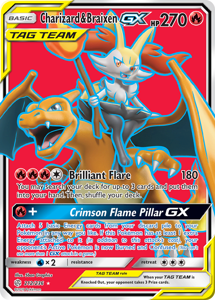 Charizard & Braixen GX (212/236) [Sun & Moon: Cosmic Eclipse] | Total Play