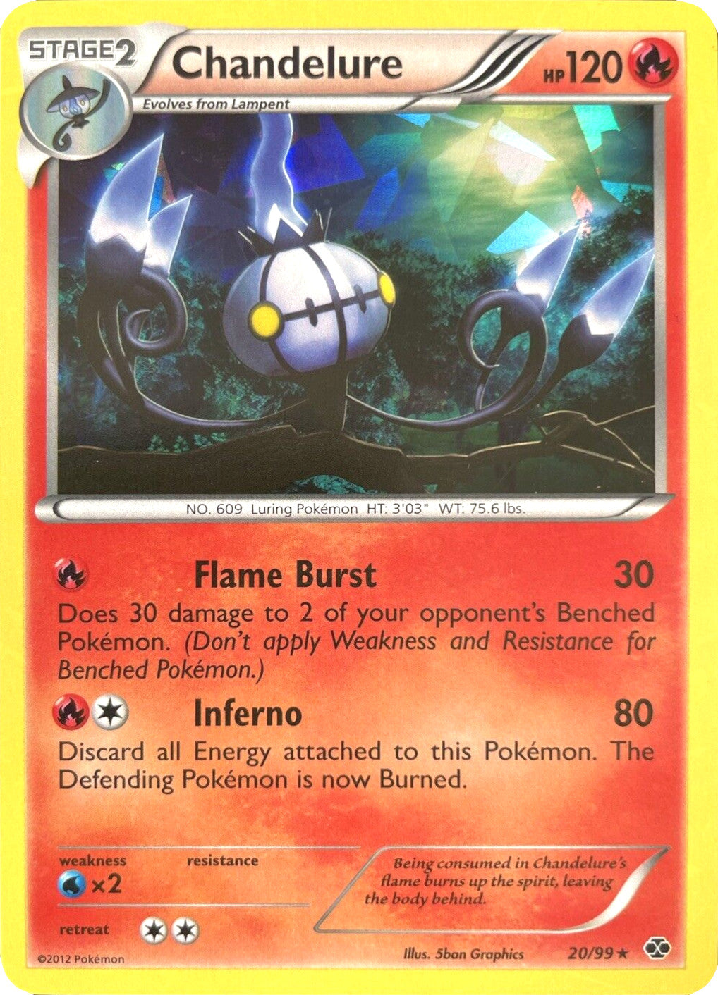 Chandelure (20/99) (Cracked Ice Holo) [Black & White: Next Destinies] | Total Play