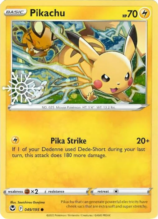 Pikachu (049/195) (Holiday Calendar) [Sword & Shield: Silver Tempest] | Total Play