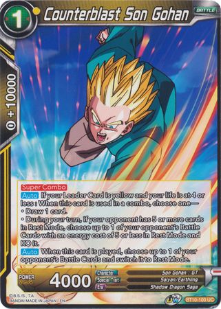 Counterblast Son Gohan (BT10-100) [Rise of the Unison Warrior] | Total Play