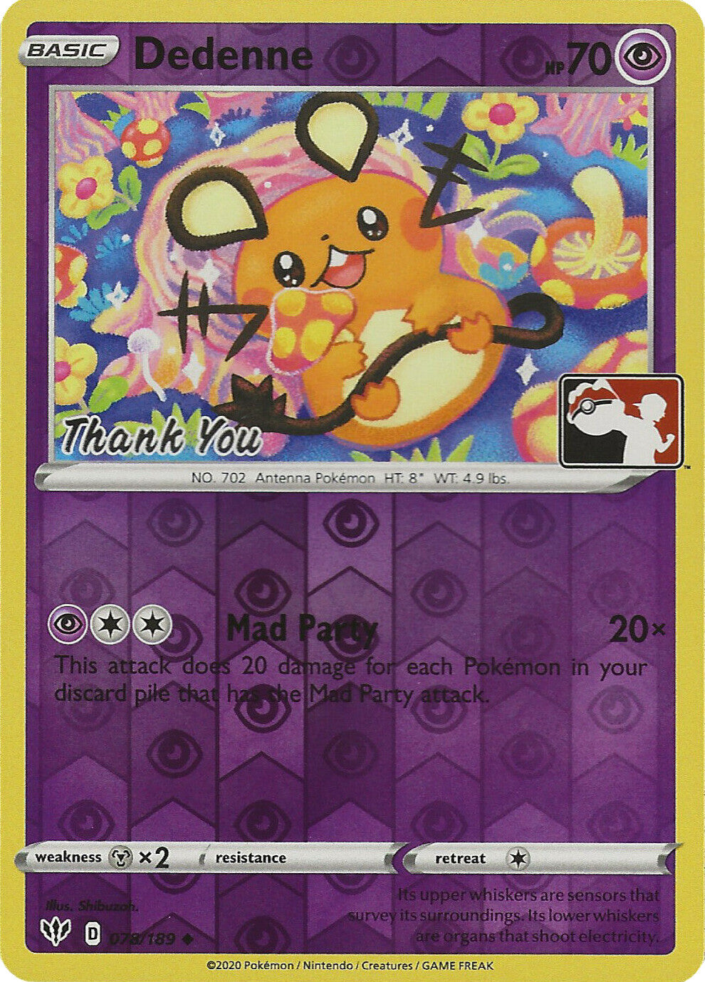 Dedenne (078/189) (Thank You Promo) [Sword & Shield: Darkness Ablaze] | Total Play