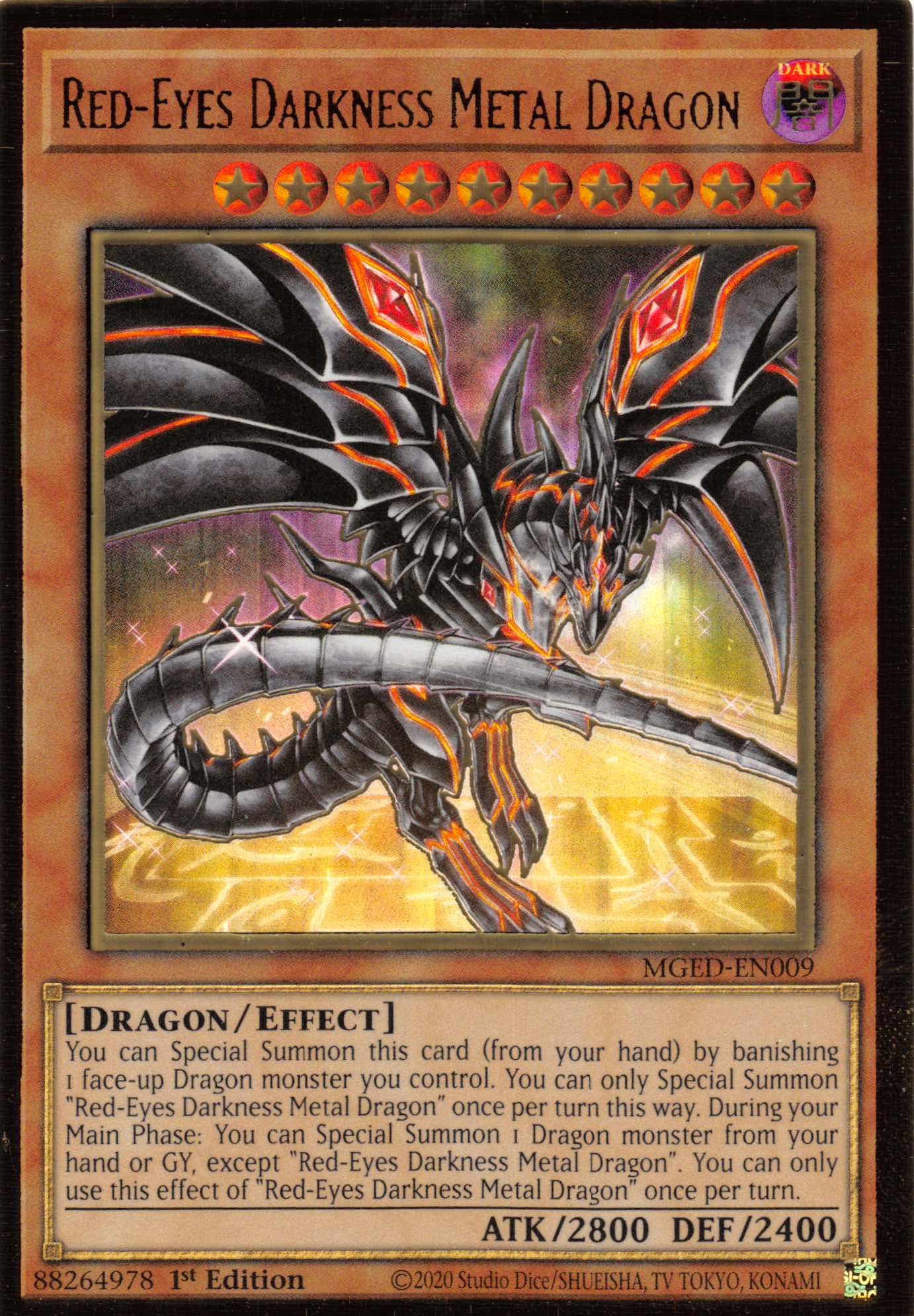 Red-Eyes Darkness Metal Dragon (Alternate Art) [MGED-EN009] Gold Rare | Total Play