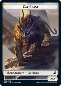 Cat Beast // Copy Double-Sided Token [Zendikar Rising Tokens] | Total Play