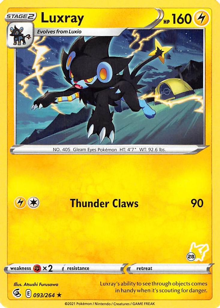 Luxray (093/264) (Pikachu Stamp #28) [Battle Academy 2022] | Total Play