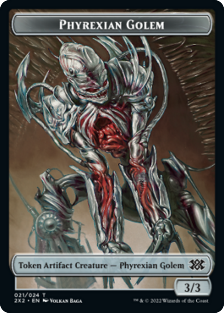 Drake // Phyrexian Golem Double-Sided Token [Double Masters 2022 Tokens] | Total Play