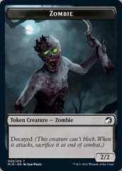 Zombie (005) // Wrenn and Seven Emblem Double-Sided Token [Innistrad: Midnight Hunt Tokens] | Total Play
