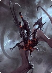 Burning-Rune Demon Art Card [Kaldheim Art Series] | Total Play