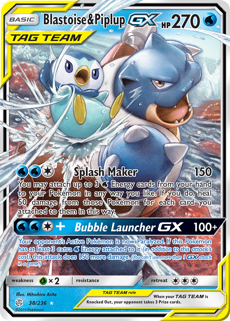 Blastoise & Piplup GX (38/236) [Sun & Moon: Cosmic Eclipse] | Total Play