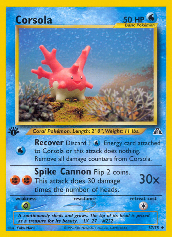 Corsola (37/75) [Neo Discovery 1st Edition] | Total Play
