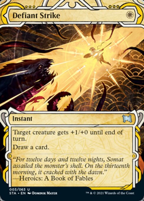 Defiant Strike (Foil Etched) [Strixhaven: School of Mages Mystical Archive] | Total Play