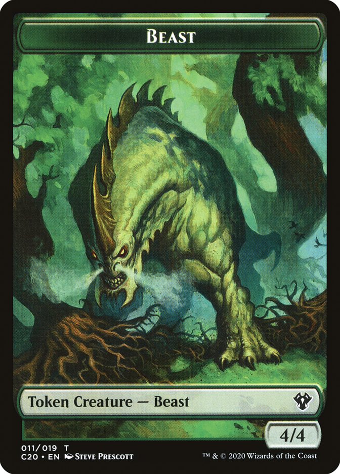 Bird Illusion // Beast (011) Double-Sided Token [Commander 2020 Tokens] | Total Play