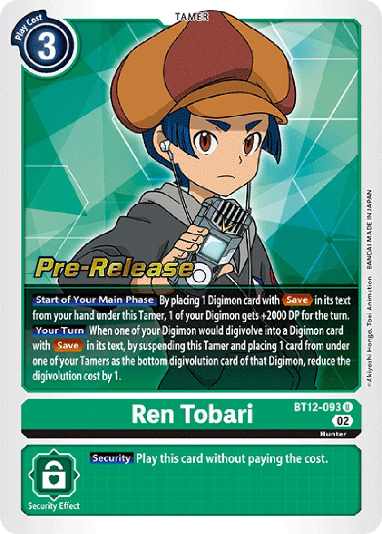 Ren Tobari [BT12-093] [Across Time Pre-Release Cards] | Total Play