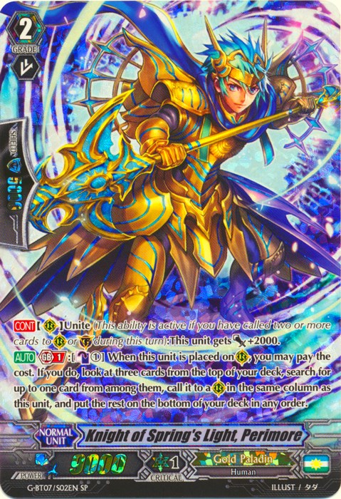 Knight ofring's Light, Perimore (G-BT07/S02EN) [Glorious Bravery of Radiant Sword] | Total Play