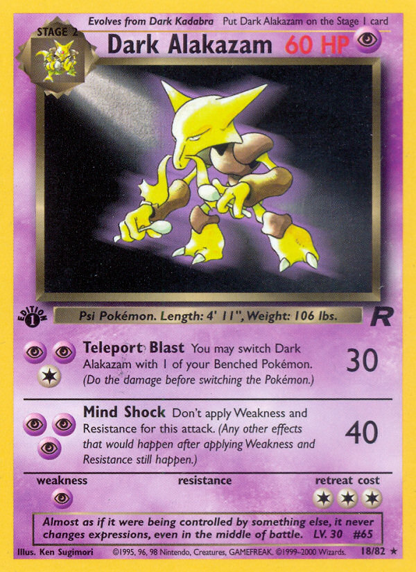 Dark Alakazam (18/82) [Team Rocket 1st Edition] | Total Play