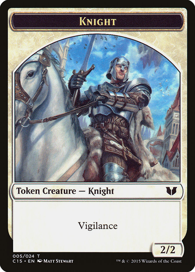 Knight (005) // Spirit (023) Double-Sided Token [Commander 2015 Tokens] | Total Play