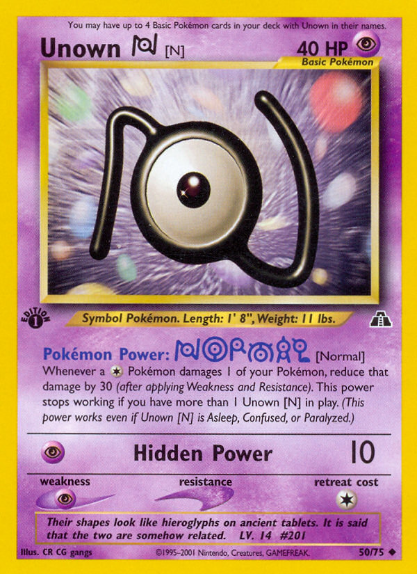 Unown [N] (50/75) [Neo Discovery 1st Edition] | Total Play