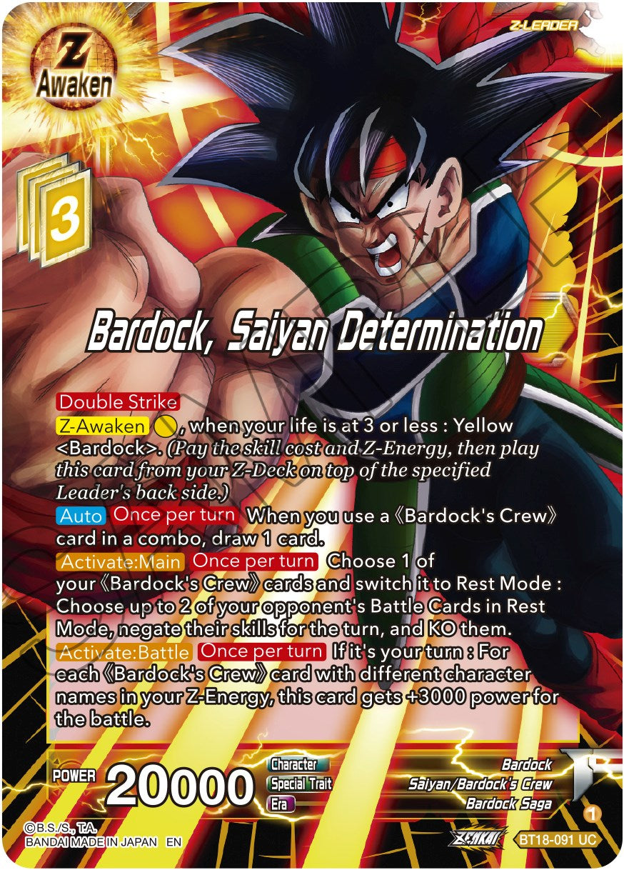 Bardock, Saiyan Determination (BT18-091) [Dawn of the Z-Legends] | Total Play