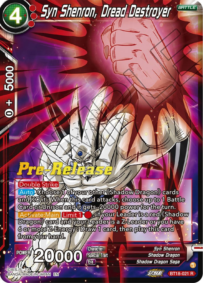 Syn Shenron, Dread Destroyer (BT18-021) [Dawn of the Z-Legends Prerelease Promos] | Total Play