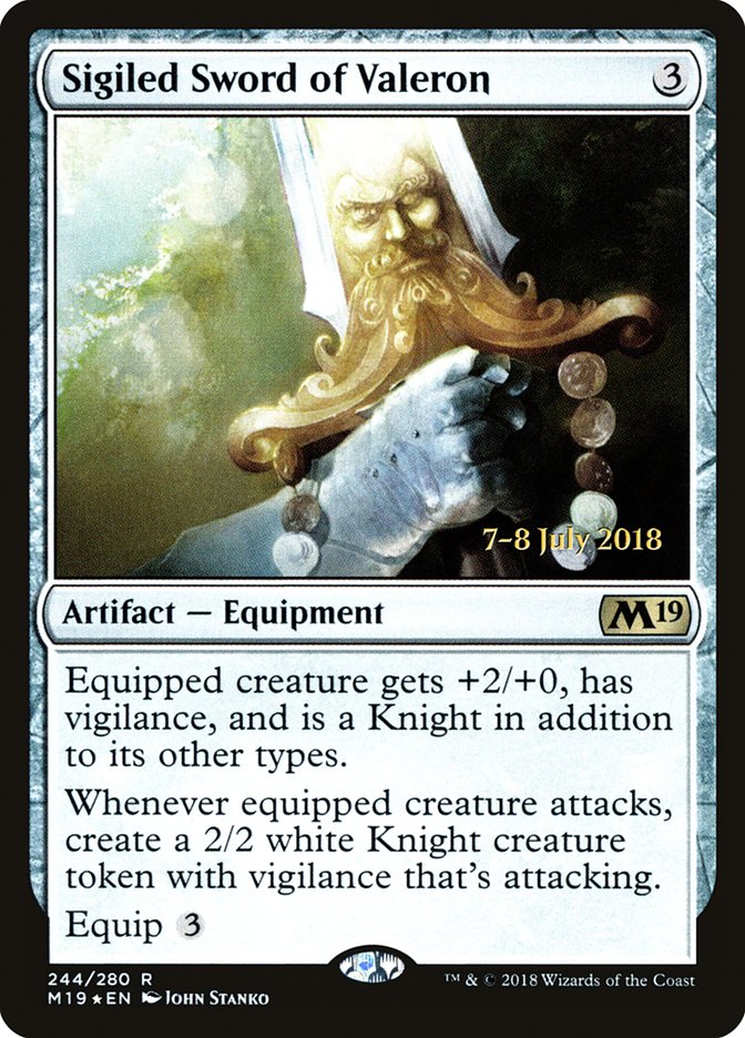 Sigiled Sword of Valeron [Core Set 2019 Prerelease Promos] | Total Play