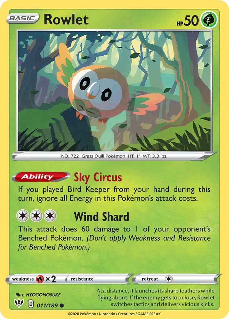 Rowlet (011/189) [Sword & Shield: Darkness Ablaze] | Total Play