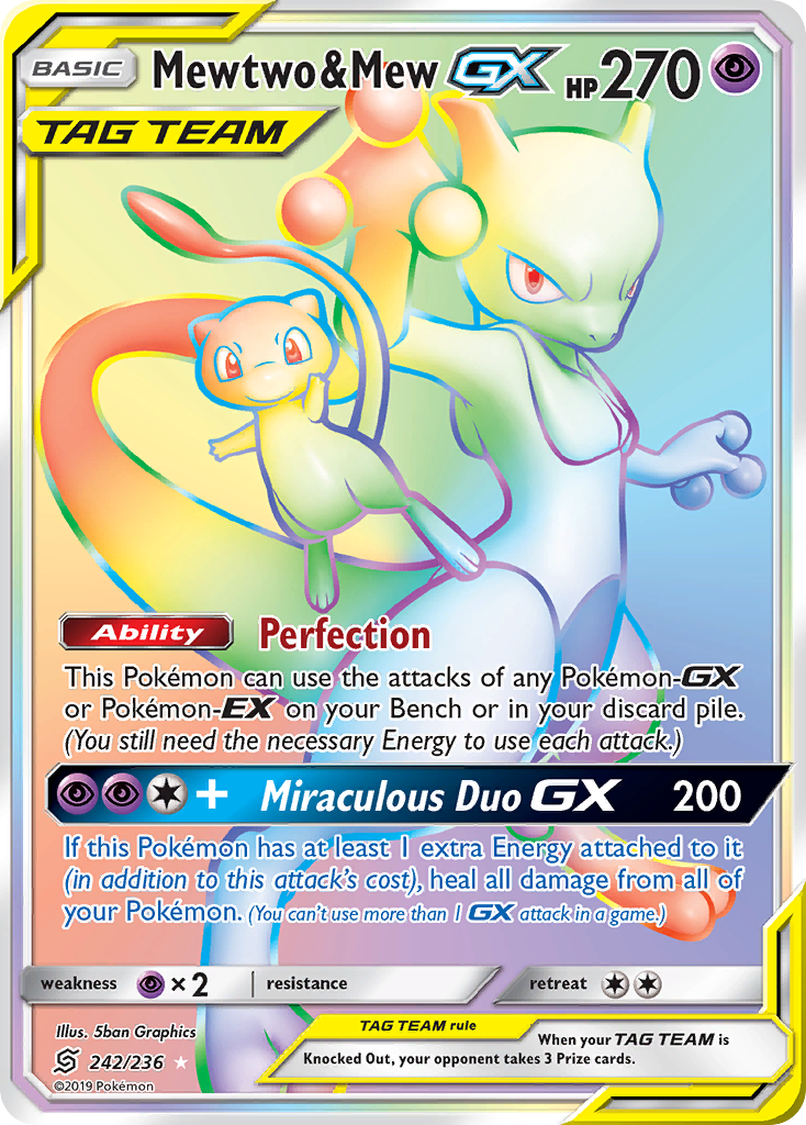 Mewtwo & Mew GX (242/236) [Sun & Moon: Unified Minds] | Total Play