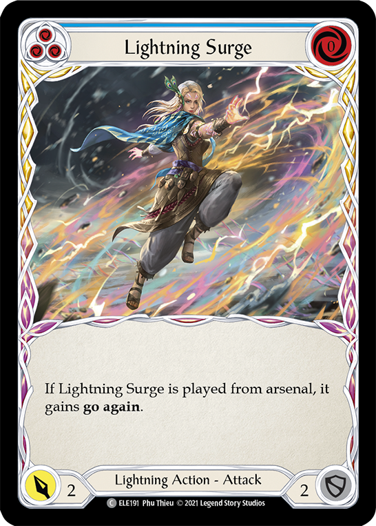 Lightning Surge (Blue) [ELE191] (Tales of Aria)  1st Edition Rainbow Foil | Total Play