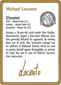 1996 Michael Loconto Biography Card [World Championship Decks] | Total Play
