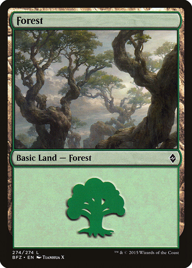 Forest (274a) [Battle for Zendikar] | Total Play