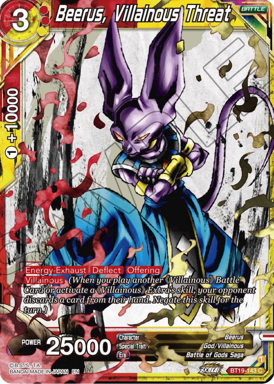 Beerus, Villainous Threat (BT19-143) [Fighter's Ambition] | Total Play