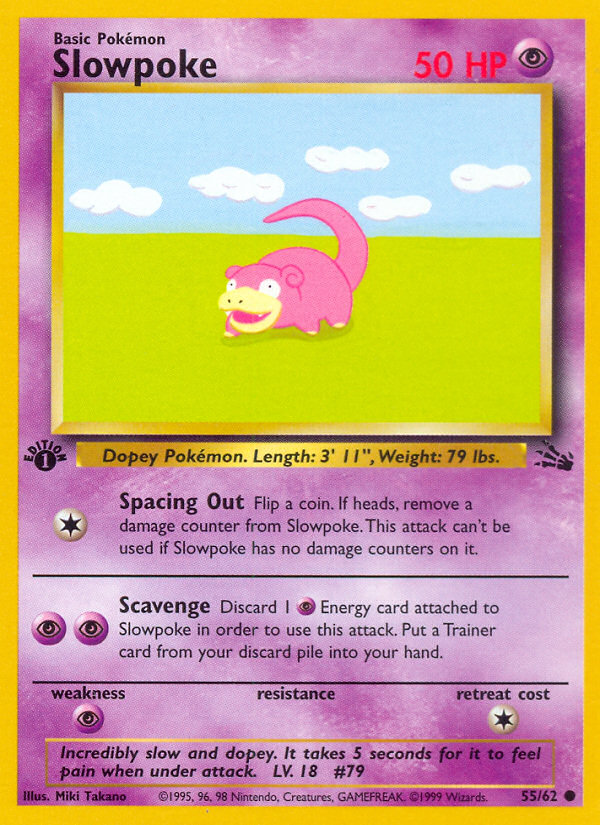 Slowpoke (55/62) [Fossil 1st Edition] | Total Play
