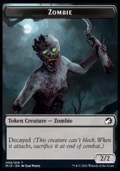 Zombie (005) // Zombie (004) Double-Sided Token [Innistrad: Midnight Hunt Commander Tokens] | Total Play