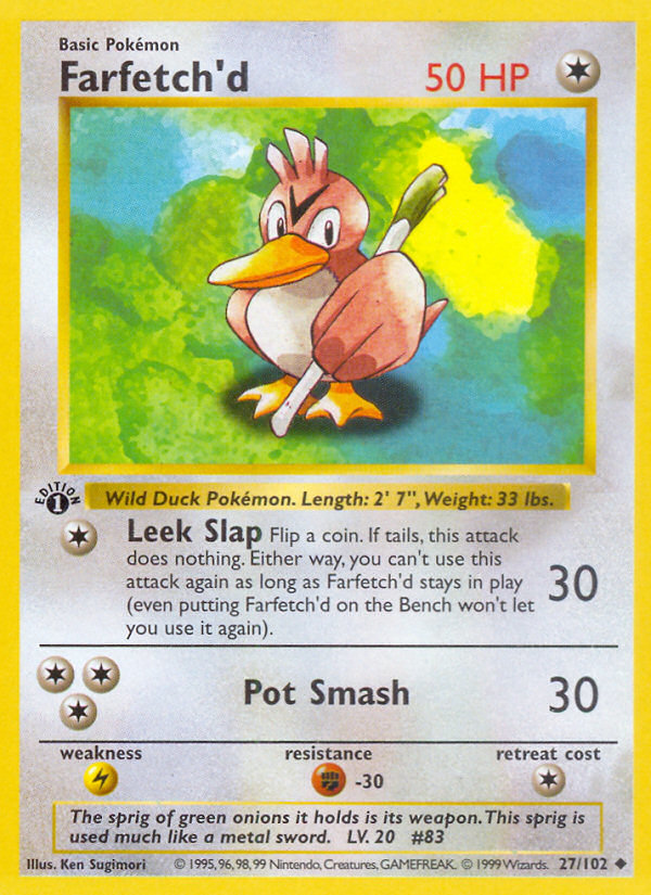 Farfetch'd (27/102) (Shadowless) [Base Set 1st Edition] | Total Play