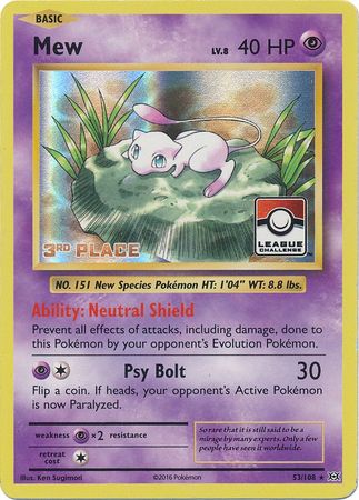 Mew (53/108) (League Promo 3rd Place) [XY: Evolutions] | Total Play