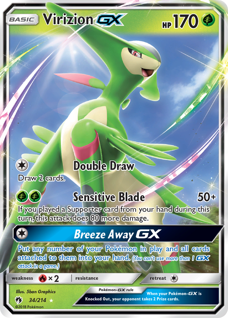 Virizion GX (34/214) [Sun & Moon: Lost Thunder] | Total Play