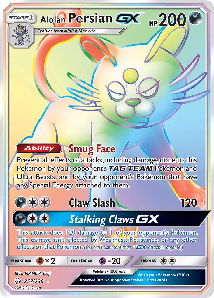 Alolan Persian GX (257/236) [Sun & Moon: Cosmic Eclipse] | Total Play