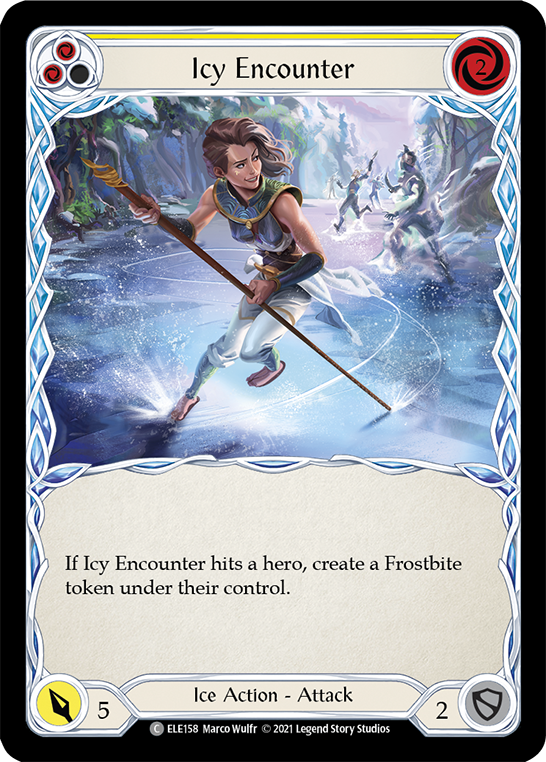 Icy Encounter (Yellow) [ELE158] (Tales of Aria)  1st Edition Rainbow Foil | Total Play