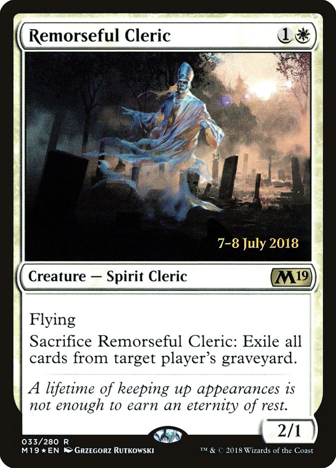 Remorseful Cleric [Core Set 2019 Prerelease Promos] | Total Play