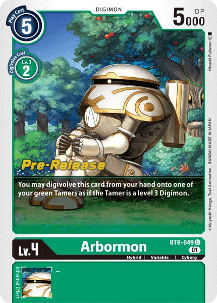 Arbormon [BT6-049] [Double Diamond Pre-Release Cards] | Total Play