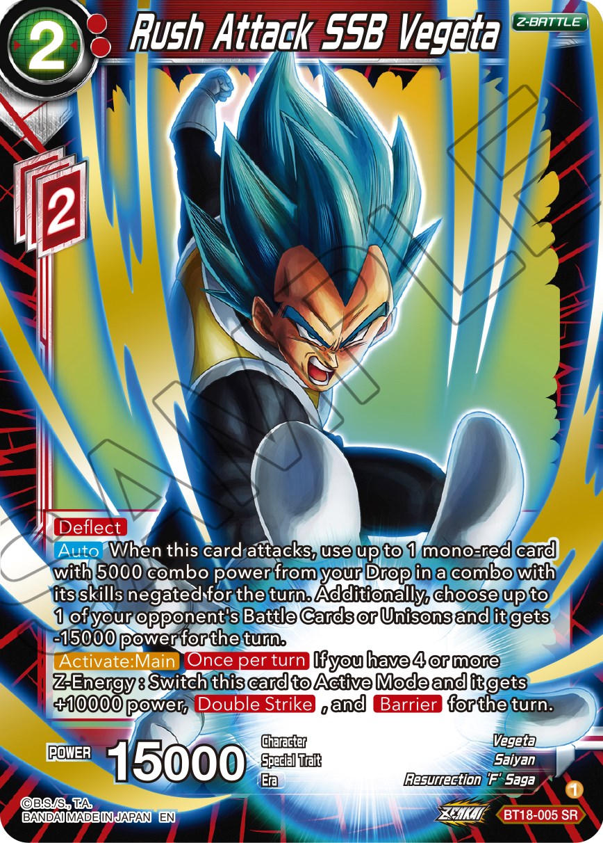 Rush Attack SSB Vegeta (BT18-005) [Dawn of the Z-Legends] | Total Play