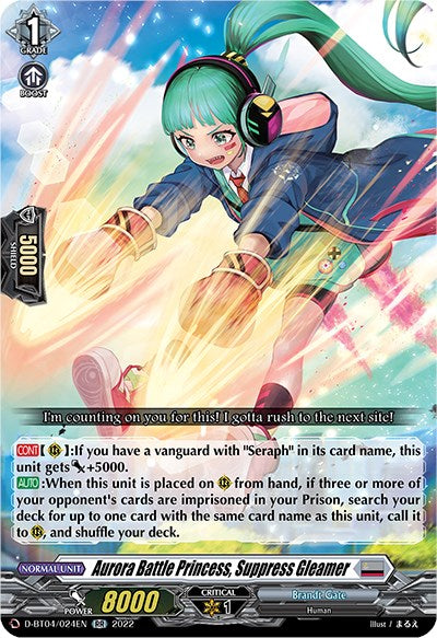 Aurora Battle Princess, Suppress Gleamer (D-BT04/024EN) [Awakening of Chakrabarthi] | Total Play