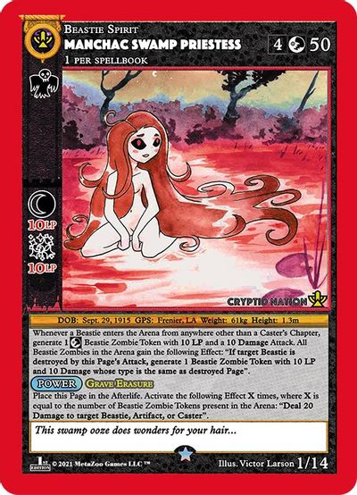 Manchac Swamp Priestess [Cryptid Nation: First Edition Manchac Swamp Priestess Deck] | Total Play
