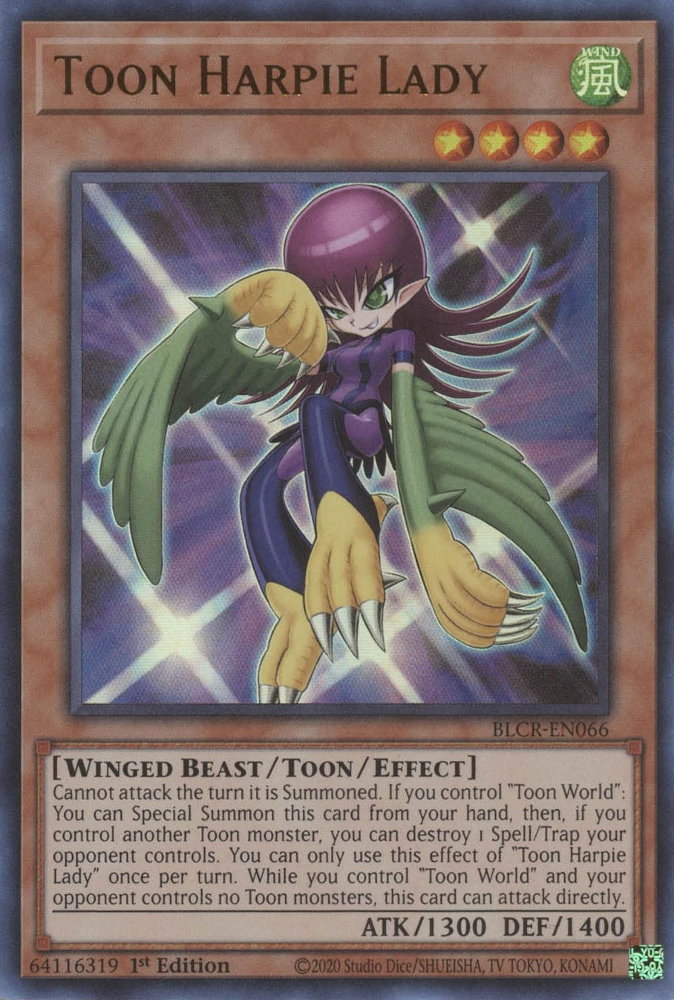 Toon Harpie Lady [BLCR-EN066] Ultra Rare | Total Play