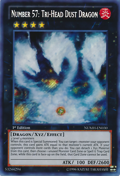 Number 57: Tri-Head Dust Dragon [NUMH-EN030] Secret Rare | Total Play