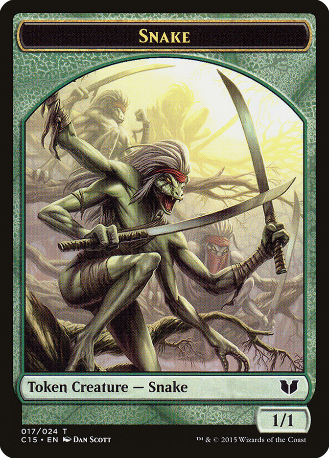 Snake (017) // Saproling Double-Sided Token [Commander 2015 Tokens] | Total Play