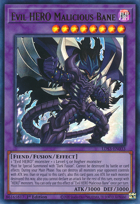 Evil HERO Malicious Bane [LDS3-EN033] Ultra Rare | Total Play