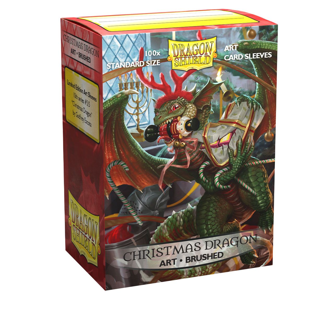 Dragon Shield: Standard 100ct Brushed Art Sleeves - Christmas Dragon (2020) | Total Play